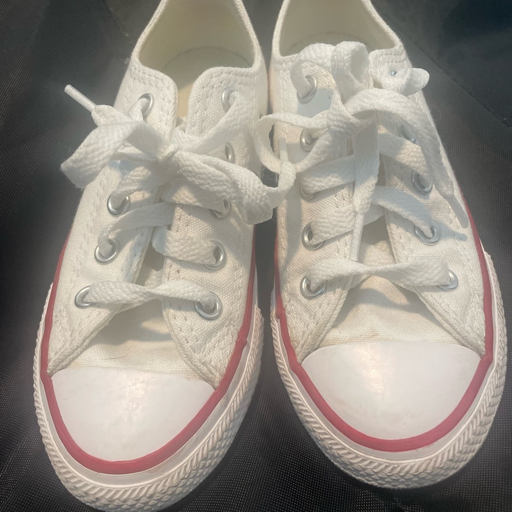 Converse White and Red Chuck Taylor Sneakers